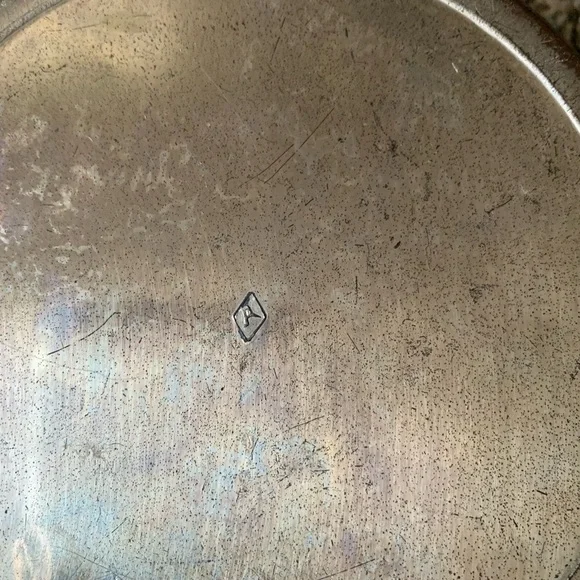 Vintage Mid 20th Century Chinese Silvered Metal Covered Dish